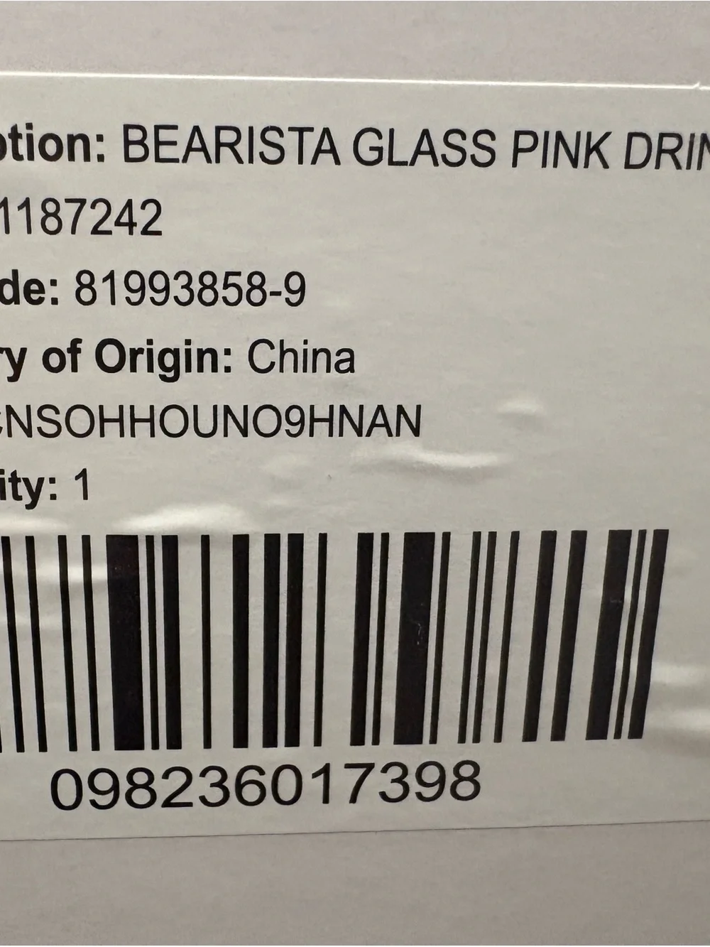 Starbucks Glass Bearista Bear Cup Strawberry Straw & Hat 20oz - Picture 6 of 9